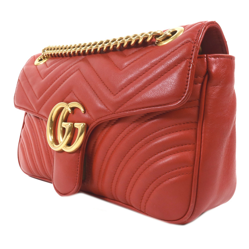 GUCCI 牛皮皮革GG Marmont Shoulder Bag金扣肩背袋-2