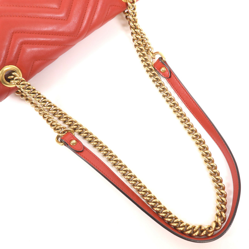 GUCCI 牛皮皮革GG Marmont Shoulder Bag金扣肩背袋-7