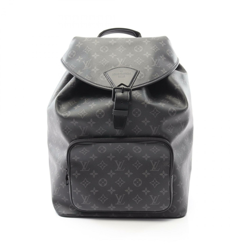 LOUIS VUITTON Montsouris Rucksack 背包 M46683 Monogram Eclipse 帆布 二手-0