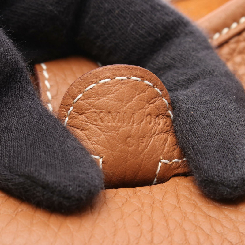 HERMES Evelyne 3 Troyes PM 單肩包 Clemence 皮革 金色 二手 女款 SHW K-4