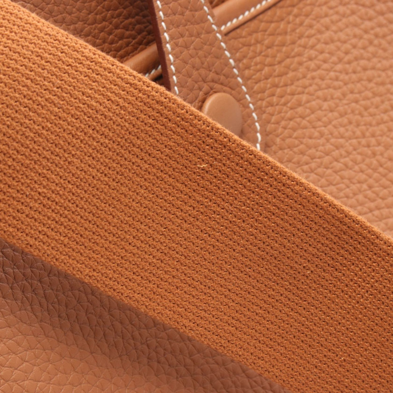 HERMES Evelyne 3 Troyes PM 單肩包 Clemence 皮革 金色 二手 女款 SHW K-6