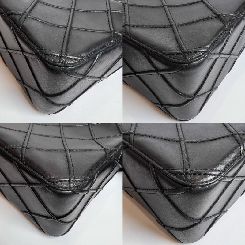 CHANEL 黑菱格相機包 6開-11