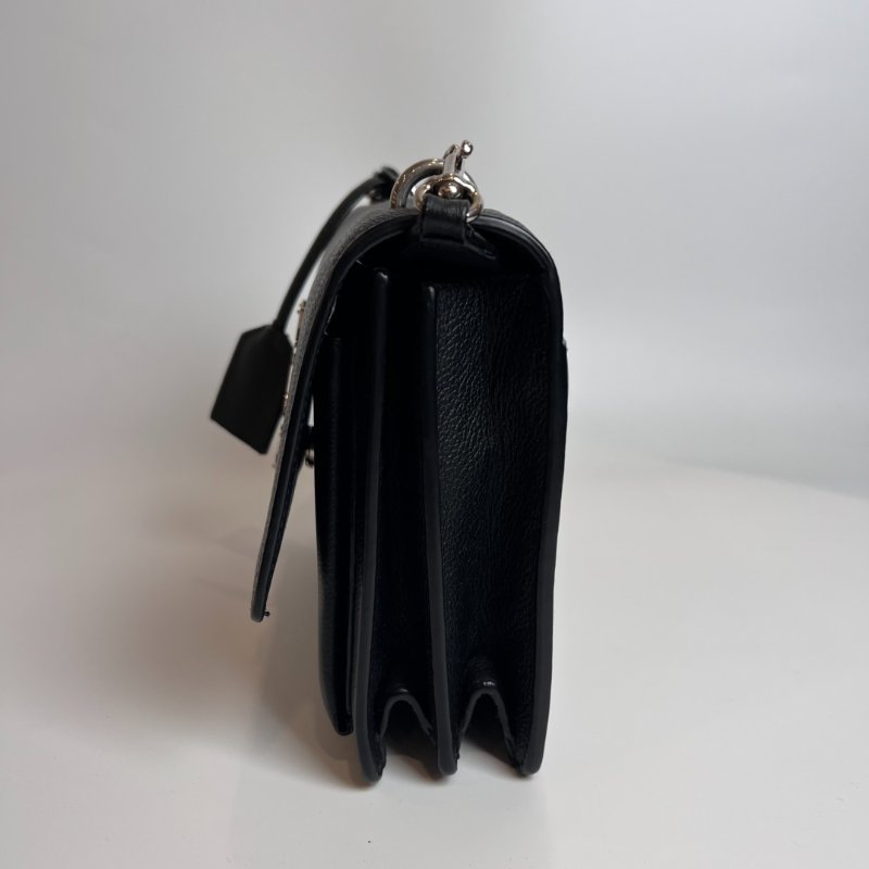 YSL 449453 黑銀扣荔枝皮SUNSET包-3