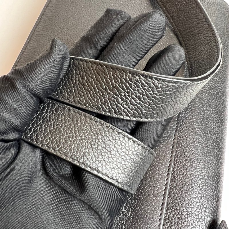 YSL 449453 黑銀扣荔枝皮SUNSET包-10