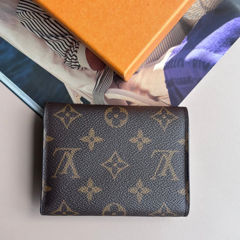 ::LOUIS VUITTON:: LV M62472 Victorine咖啡色經典花紋三折釦式短夾-1