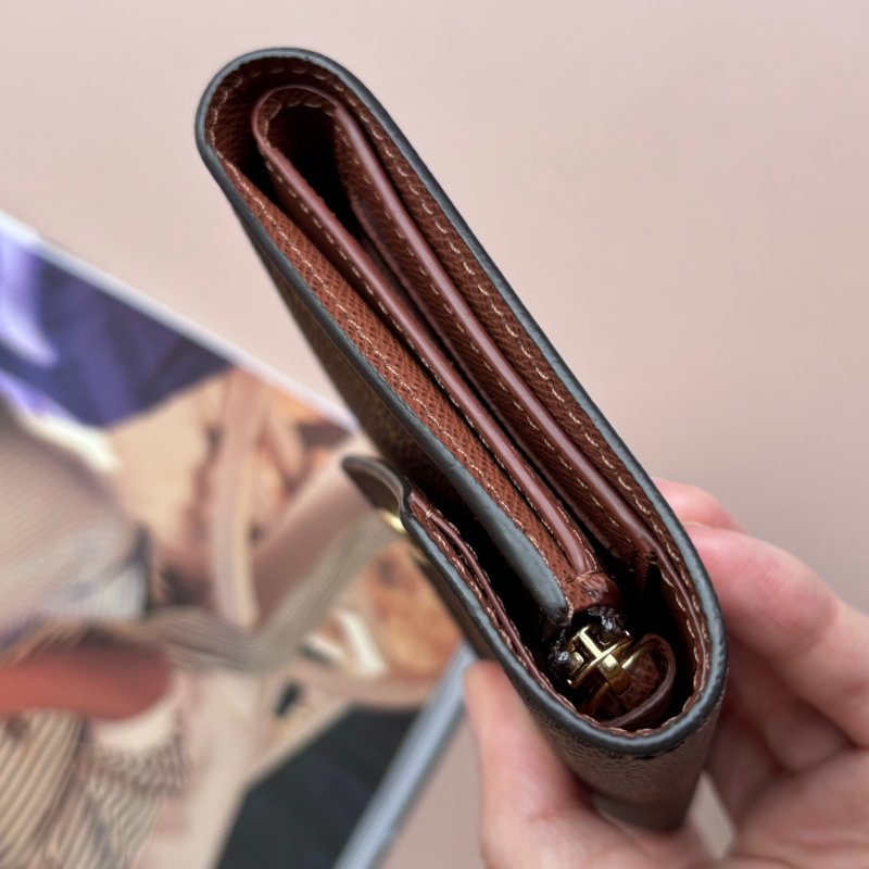 ::LOUIS VUITTON:: LV M62472 Victorine咖啡色經典花紋三折釦式短夾-5