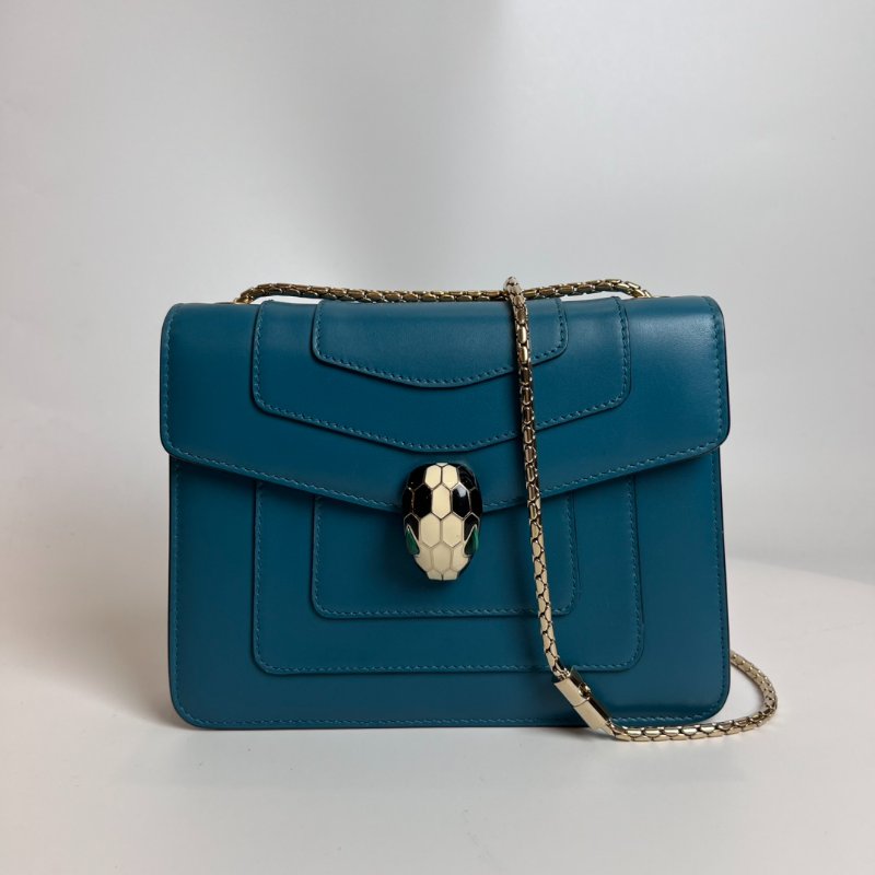 BVLGARI 湖水綠單層肩背包-0