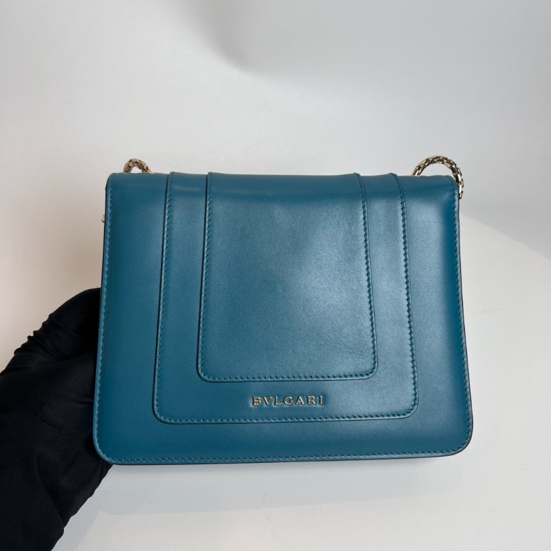 BVLGARI 湖水綠單層肩背包-1