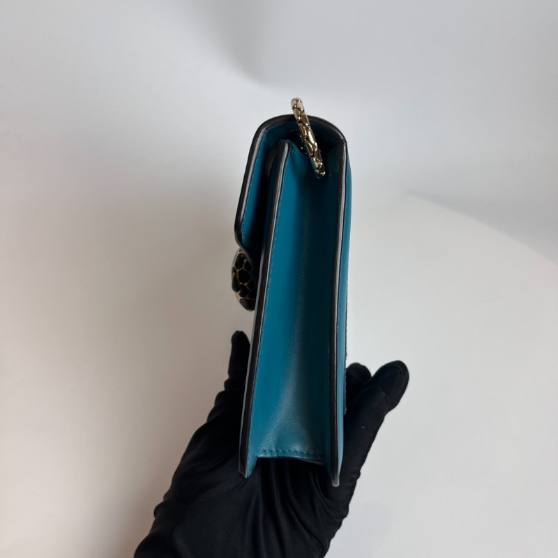 BVLGARI 湖水綠單層肩背包-3