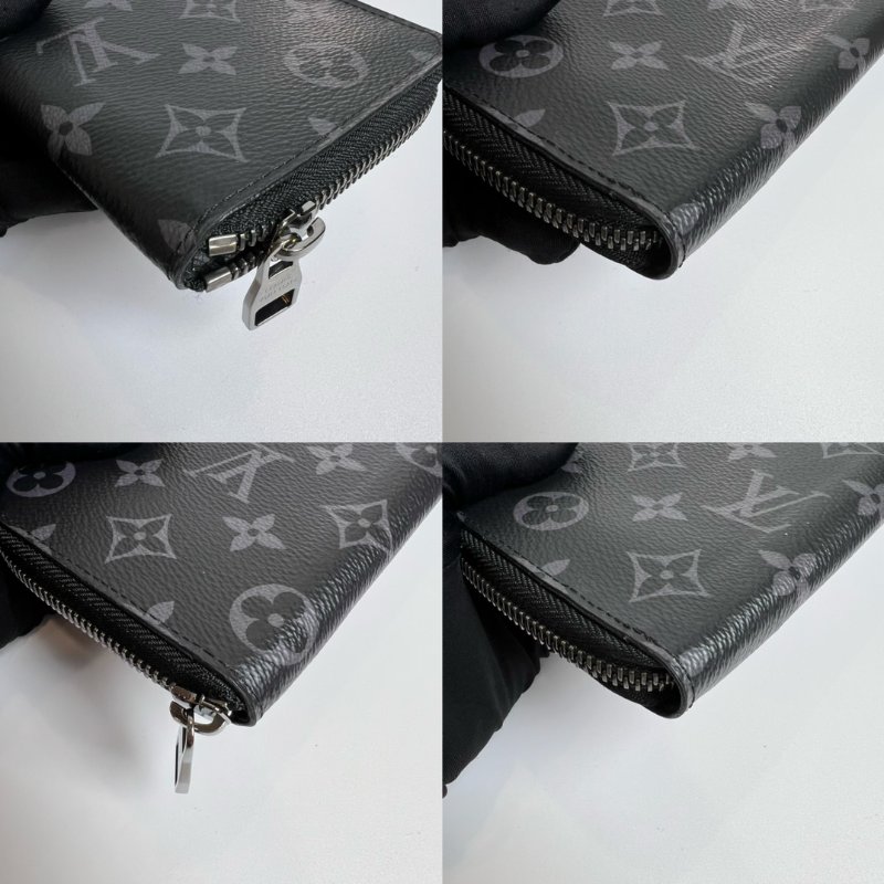 LV M62295 黑色老花直式長夾-7