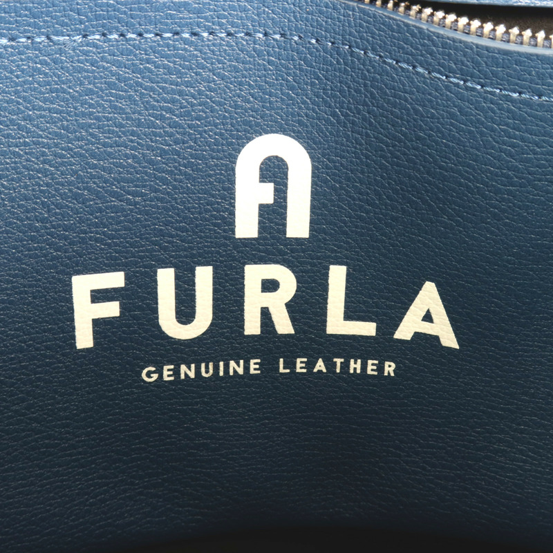 Furla 牛皮皮革Tote Bag銀扣肩背袋-5