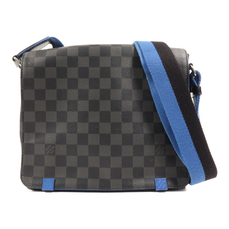 LOUIS VUITTON Damier Graphite District PM銀扣肩背袋-0