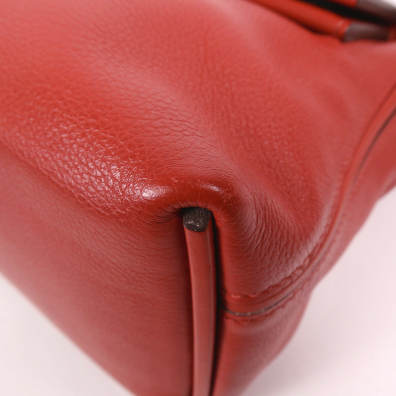 HERMES Evercolor皮革24/24 Mini金扣手挽肩背兩用袋Rouge Piment-10