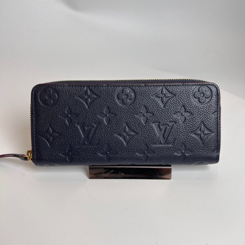 LV M41857 藍壓紋ㄇ拉長夾-0