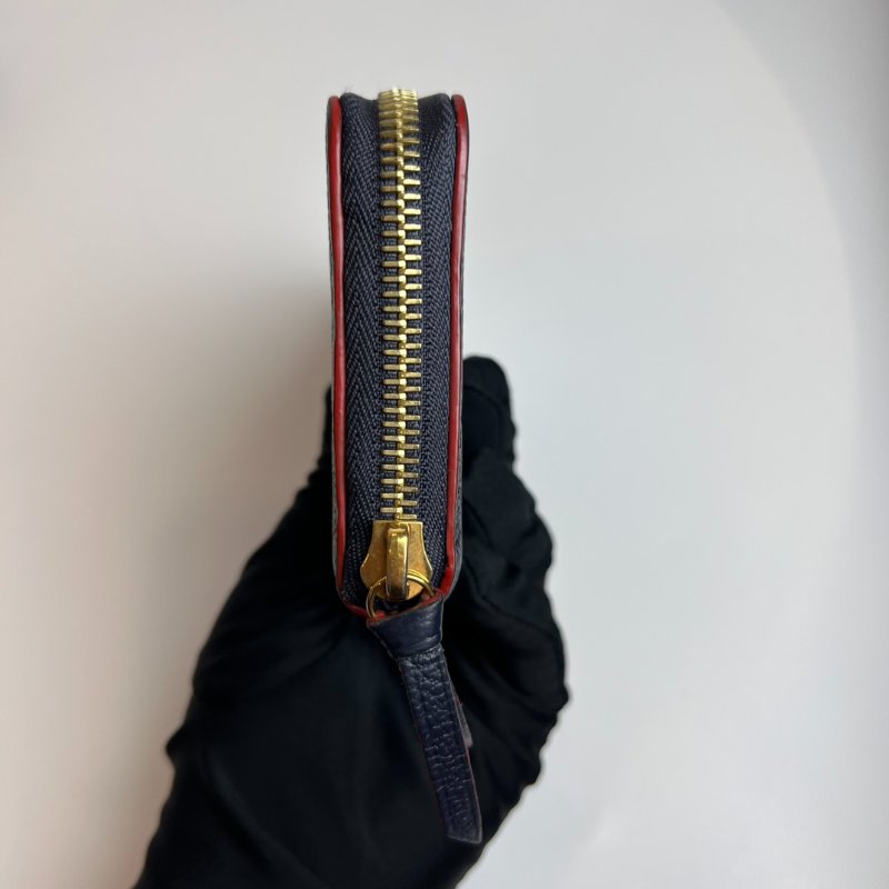 LV M41857 藍壓紋ㄇ拉長夾-3