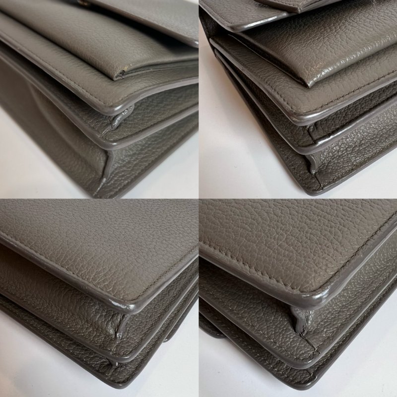 YSL 464673 灰色荔枝SUNSET 包-14