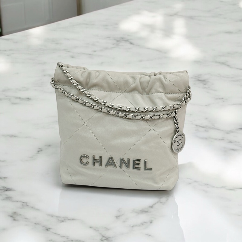 莉亞精品♡ Chanel 22mini水泥灰 二手美包-0
