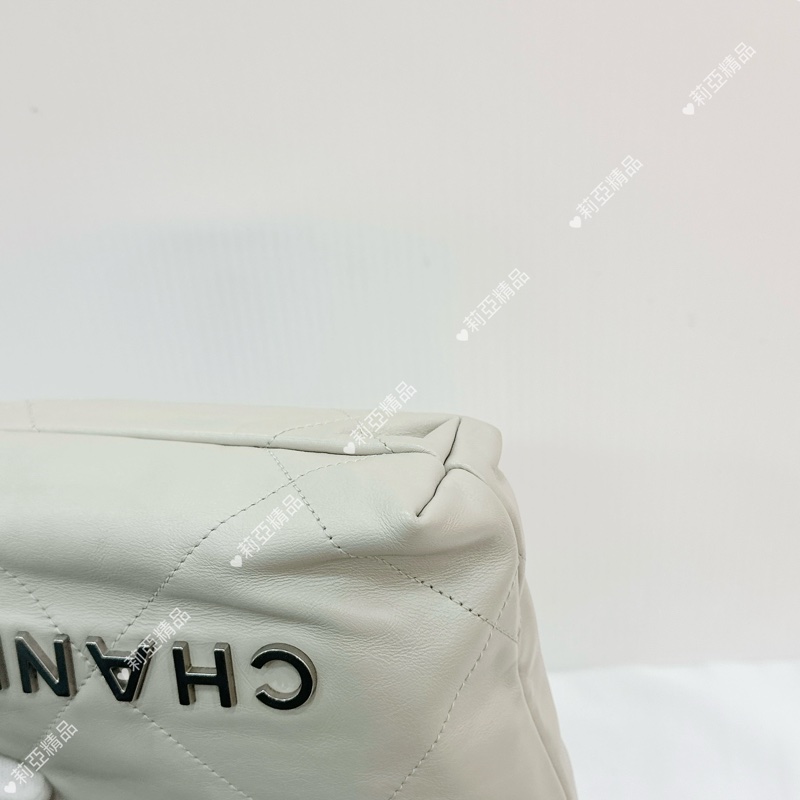 莉亞精品♡ Chanel 22mini水泥灰 二手美包-10