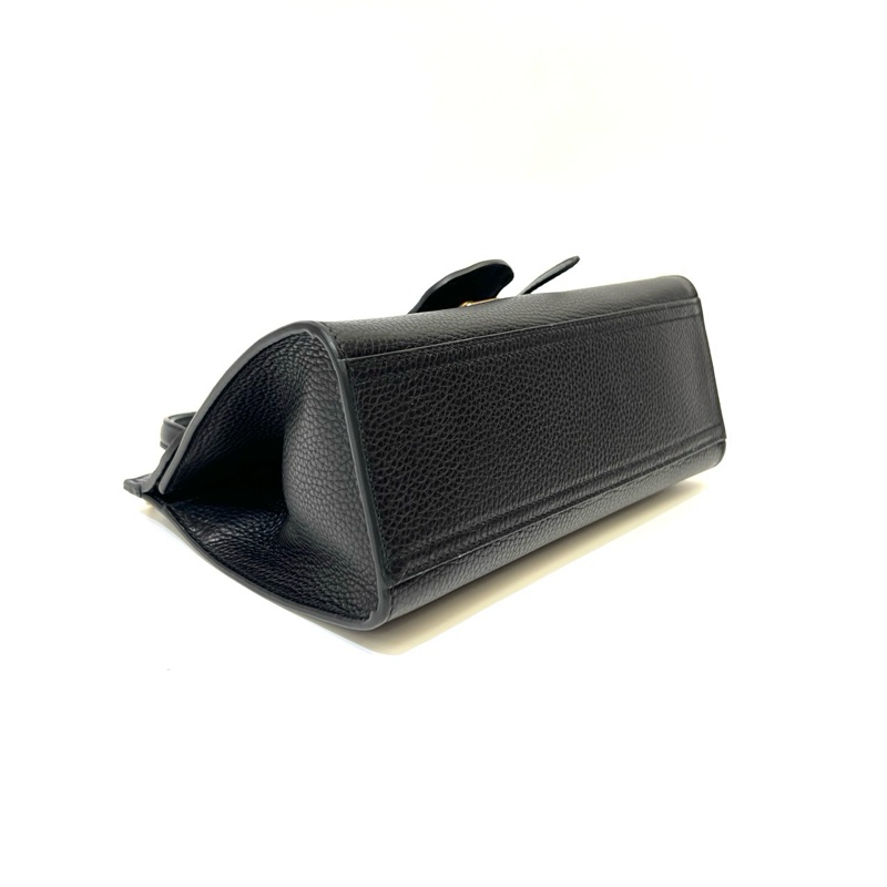 黑牛皮霧金釦Marmont下蓋手提肩斜背包-6