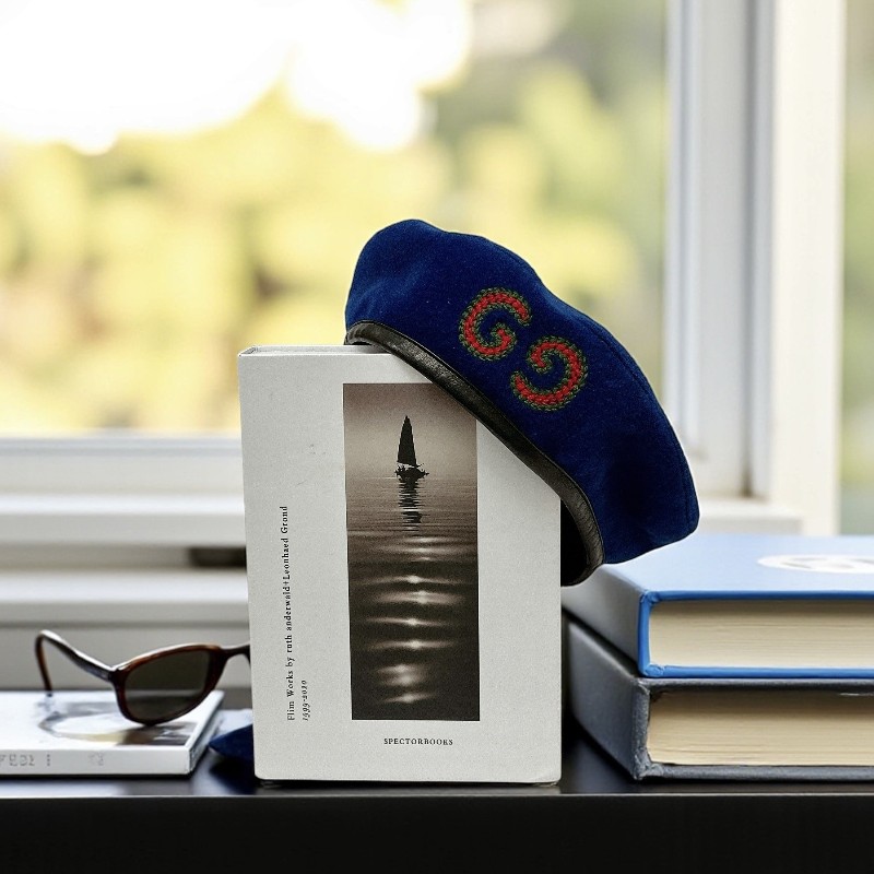 莉亞精品♡Gucci 藍貝雷帽 尺碼S 56cm 近新美品-0