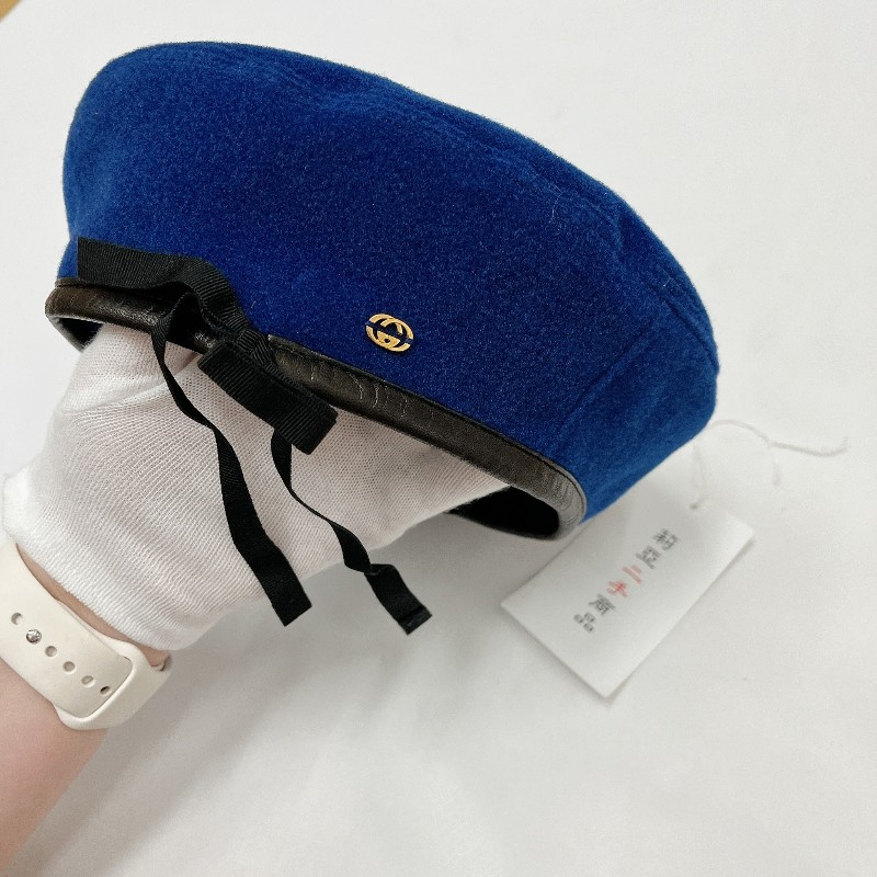 莉亞精品♡Gucci 藍貝雷帽 尺碼S 56cm 近新美品-2