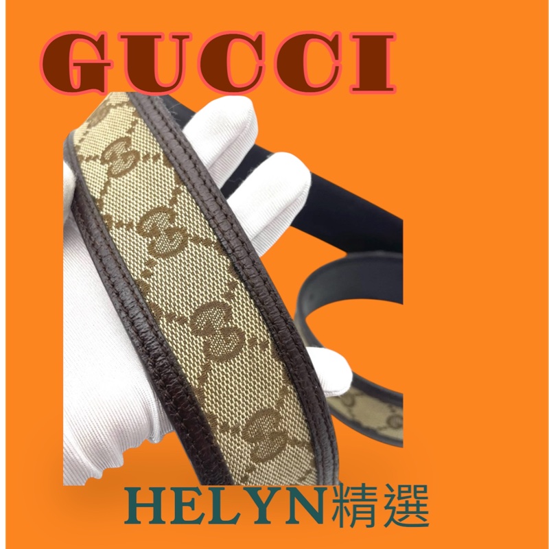 GUCCI 經典 GG 帆布雙G金屬釦皮帶 【二手精品】經典 GUCCI 老花 GG Supreme Canvas 系列,搭配標誌性雙G金屬釦,質感厚實、風格俐落百搭。 此款為早期義大利製版,GG花紋精緻細膩,男女皆可搭配。-0