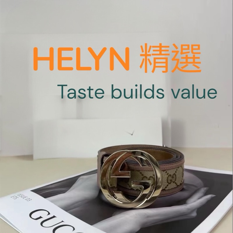 GUCCI 經典 GG 帆布雙G金屬釦皮帶 【二手精品】經典 GUCCI 老花 GG Supreme Canvas 系列,搭配標誌性雙G金屬釦,質感厚實、風格俐落百搭。 此款為早期義大利製版,GG花紋精緻細膩,男女皆可搭配。-1