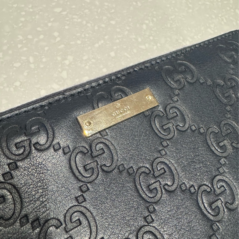 Gucci 深藍長夾 85新-1