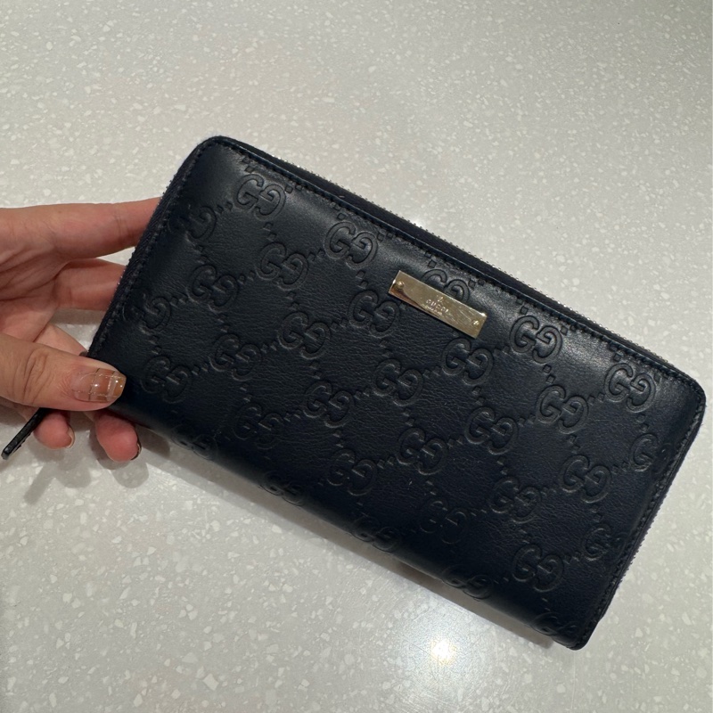 Gucci 深藍長夾 85新-5