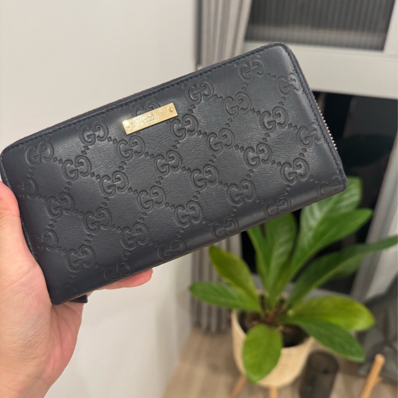 Gucci 深藍長夾 85新-6