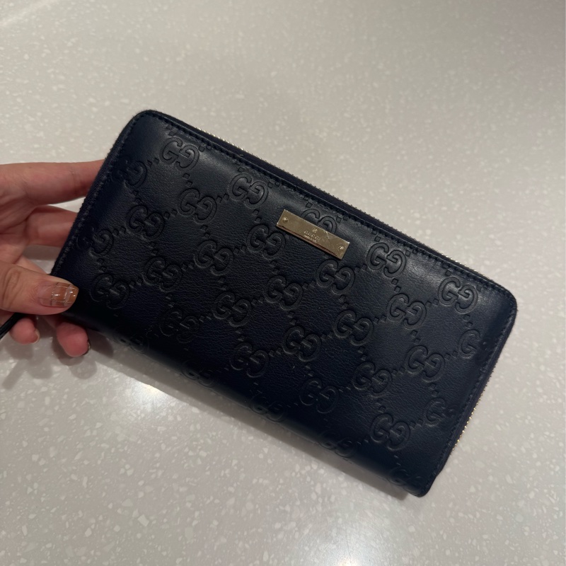 Gucci 深藍長夾 85新-7