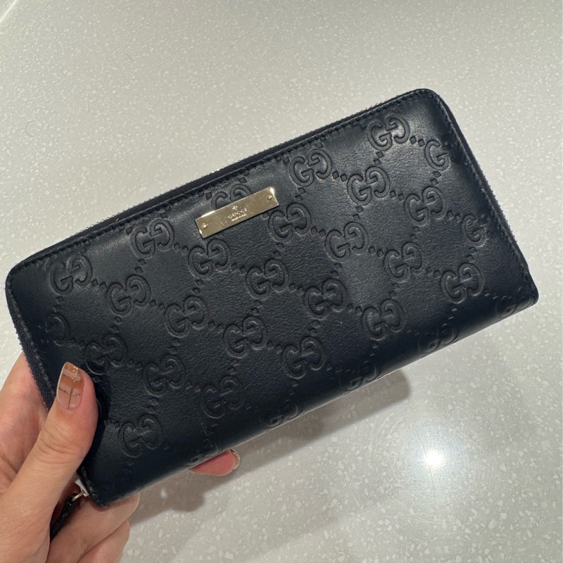 Gucci 深藍長夾 85新-8
