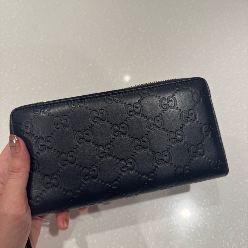 Gucci 深藍長夾 85新-10