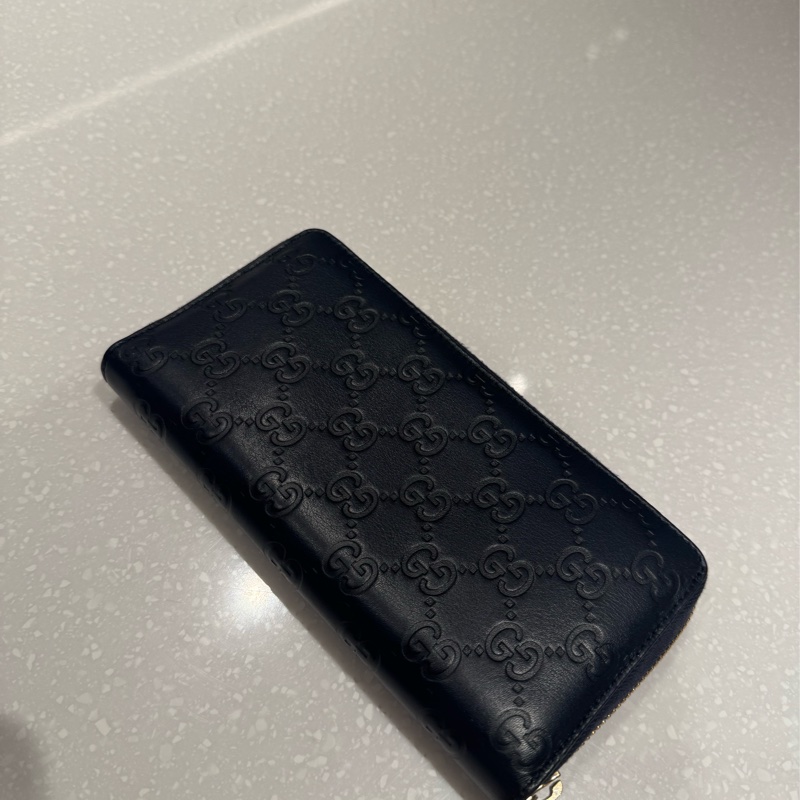 Gucci 深藍長夾 85新-12