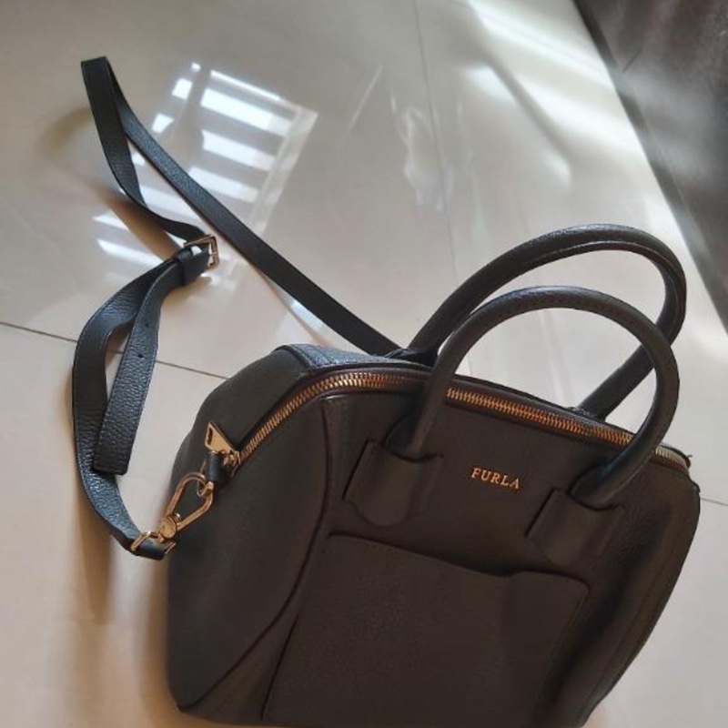 Furla Alba S Satchel in Navy Blue-1