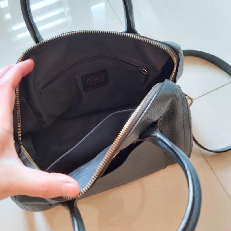 Furla Alba S Satchel in Navy Blue-2