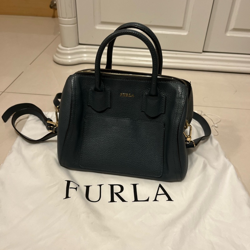 Furla Alba S Satchel in Navy Blue-5
