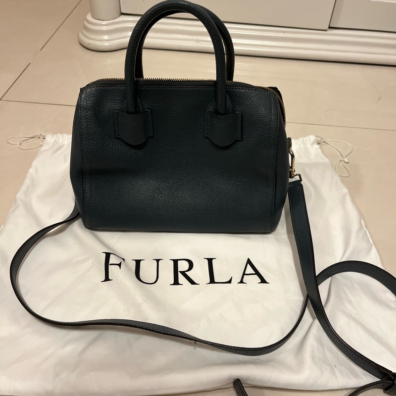 Furla Alba S Satchel in Navy Blue-6