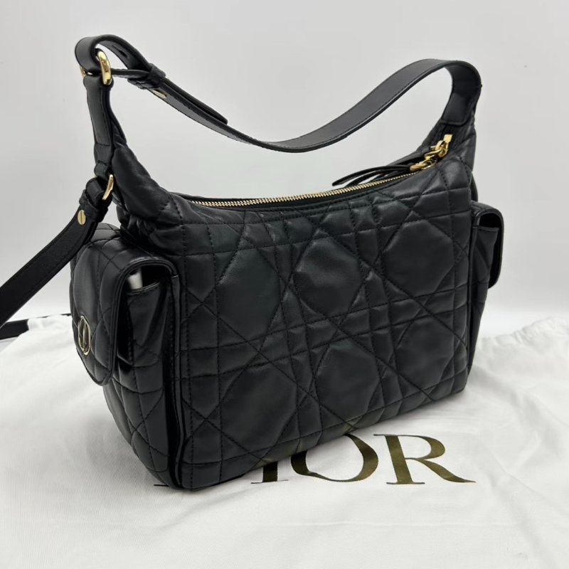 DIOR D-dream黑色羊皮手提肩背斜背包 23*17*11 98新配件塵袋-1