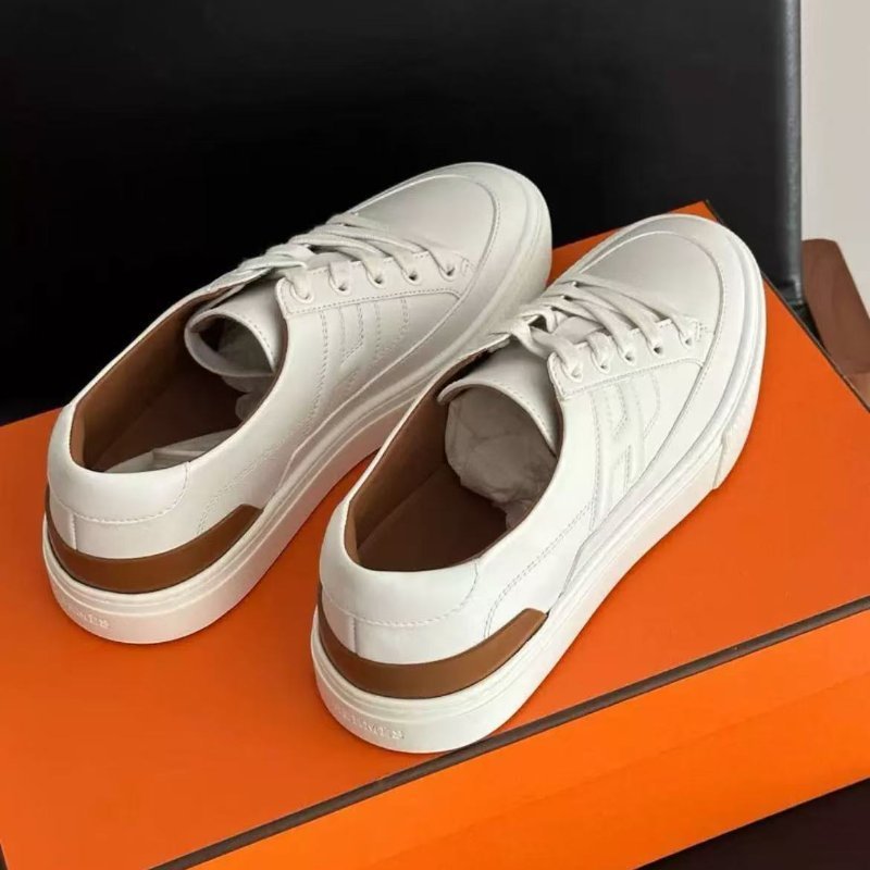 hermes deep白色金棕尾大h小白鞋休閒鞋37,全新 配件塵袋-2