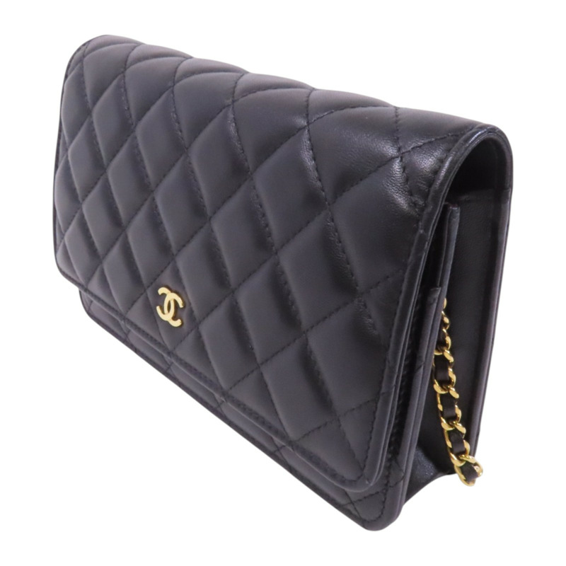 CHANEL 羊皮皮革WOC Wallet On Chain金扣鏈帶肩背袋-2