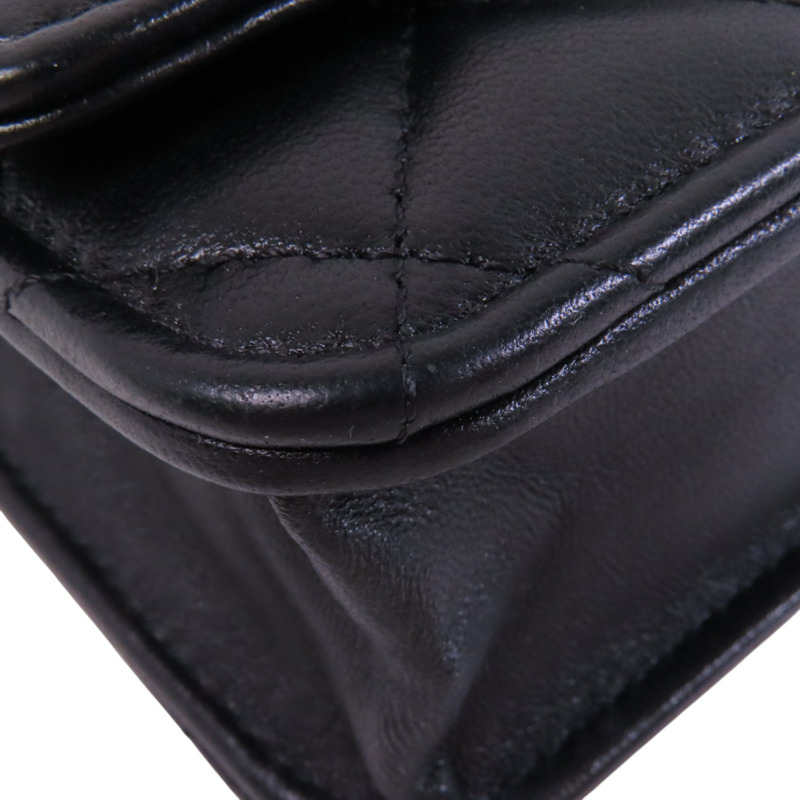 CHANEL 羊皮皮革WOC Wallet On Chain金扣鏈帶肩背袋-10