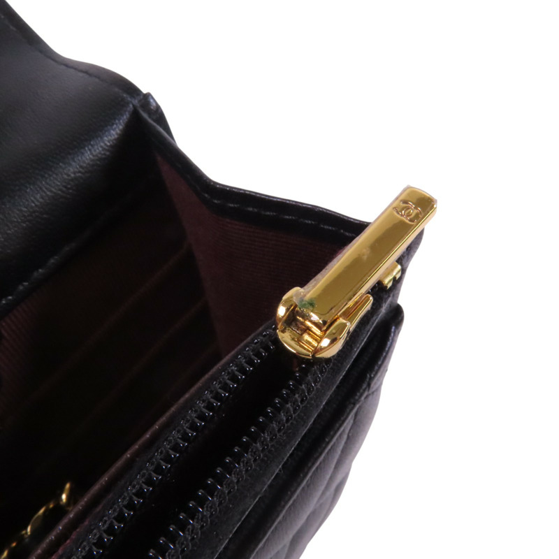 CHANEL 羊皮皮革WOC Wallet On Chain金扣鏈帶肩背袋-14