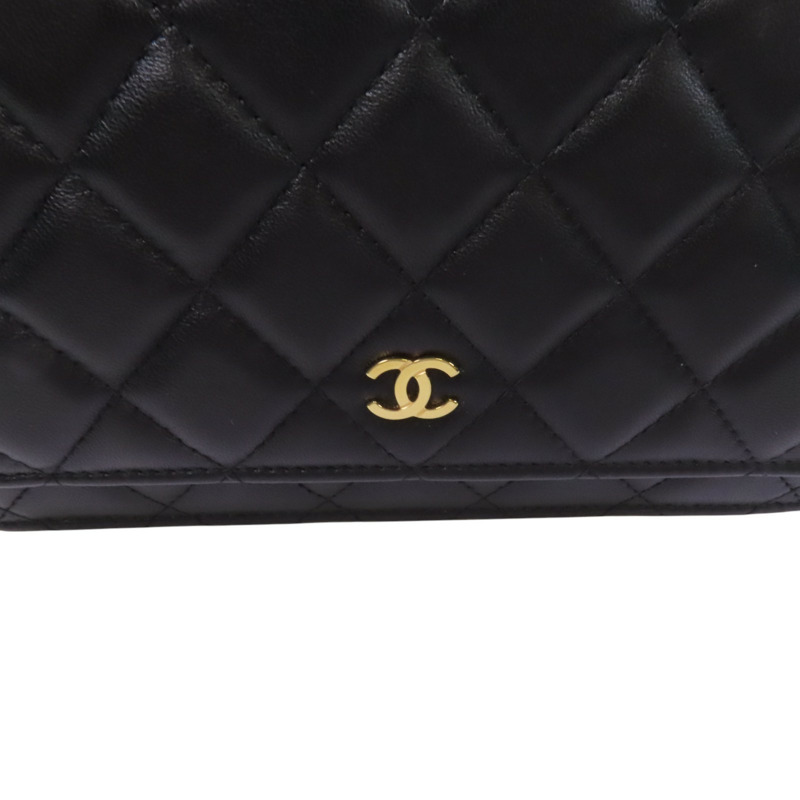 CHANEL 羊皮皮革WOC Wallet On Chain金扣鏈帶肩背袋-15