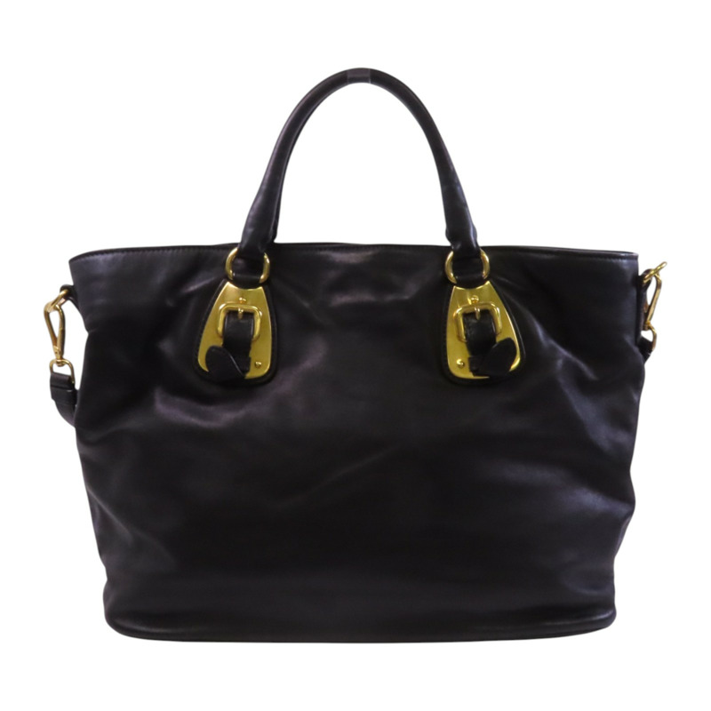 PRADA 牛皮皮革2Way Tote Bag金扣手挽肩背兩用袋-1