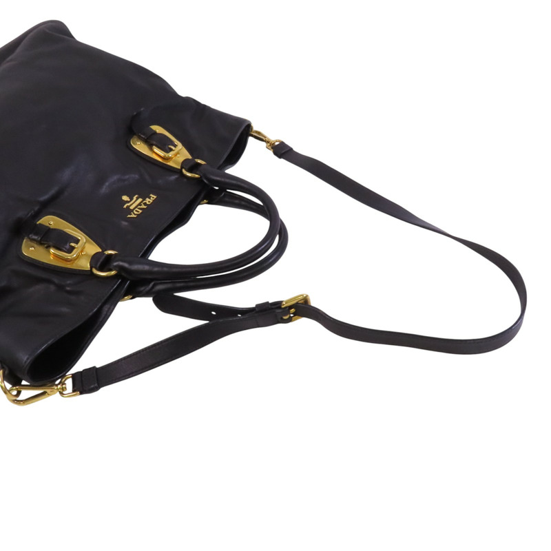 PRADA 牛皮皮革2Way Tote Bag金扣手挽肩背兩用袋-8
