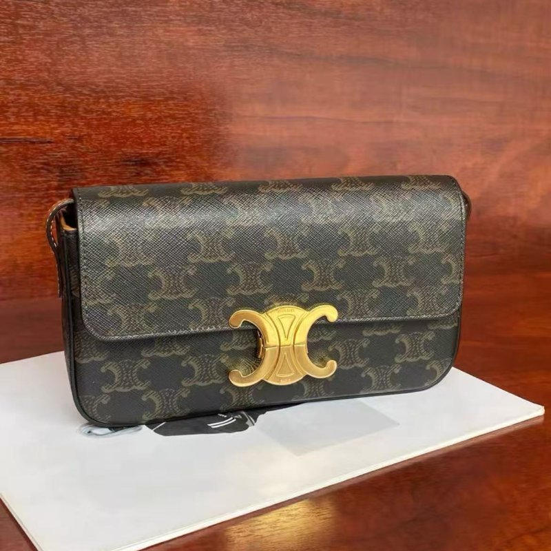 celine 老花腋下包 triomphe 肩背包 99新 20.5*11.5*4cm-2