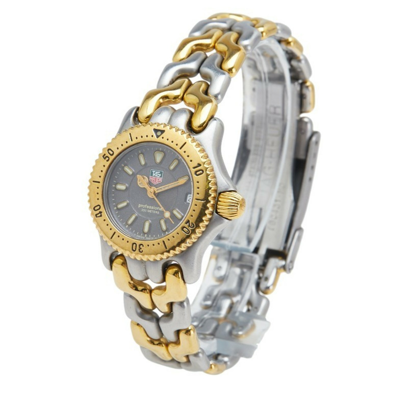 泰格豪雅 Cell 手錶 WG1420-0 石英 灰色錶盤 不鏽鋼 鍍層 女士腕錶 HEUER-1