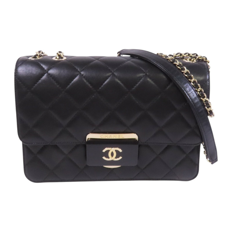 CHANEL 羊皮皮革Chain Shoulder Bag金扣鏈帶肩背袋-0
