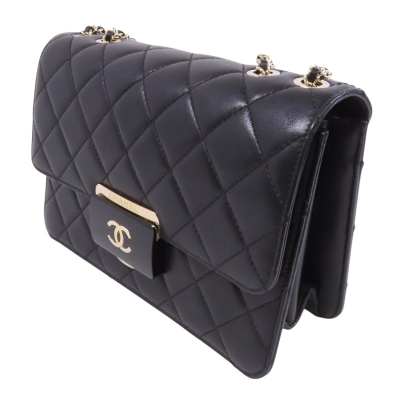 CHANEL 羊皮皮革Chain Shoulder Bag金扣鏈帶肩背袋-2